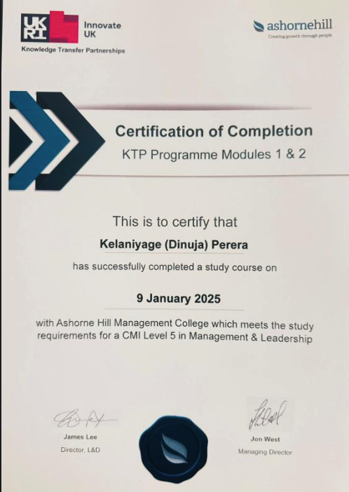 Leadership and Management Development Programme certificate preview